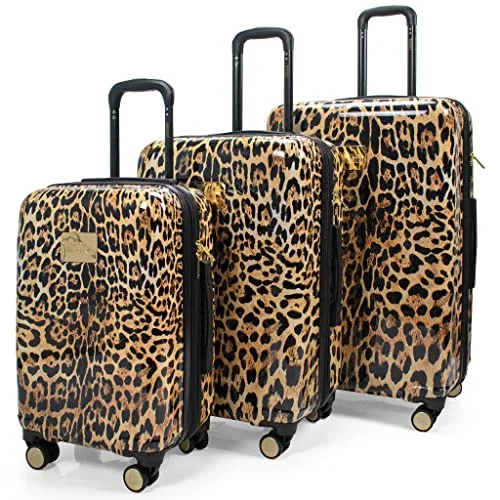 Badgley Mischka Leopard 3 Piece Expandable Luggage Set