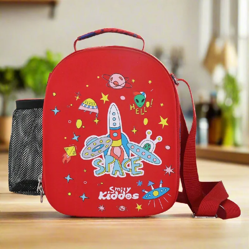 Smily Kiddos Hartop Eva Lunch Bag space theme - Red