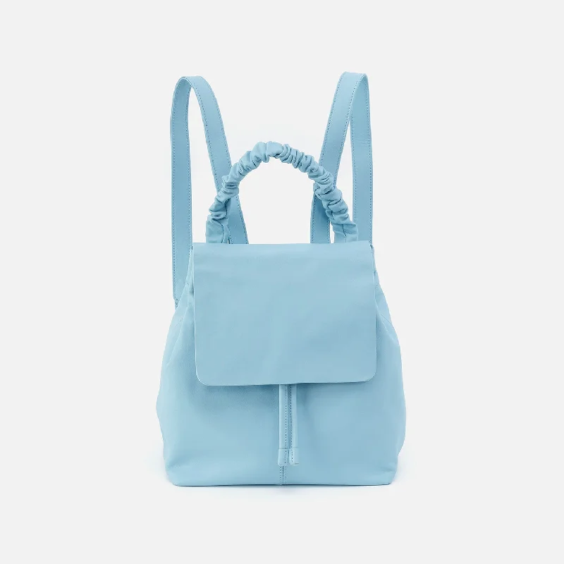 Darling Backpack in Silk Napa Leather - Aquamarine