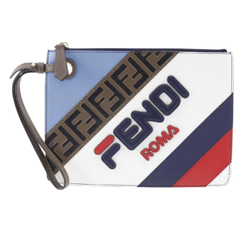 Fendi Fendi Mania  Leather Clutch Bag (Pre-Owned)