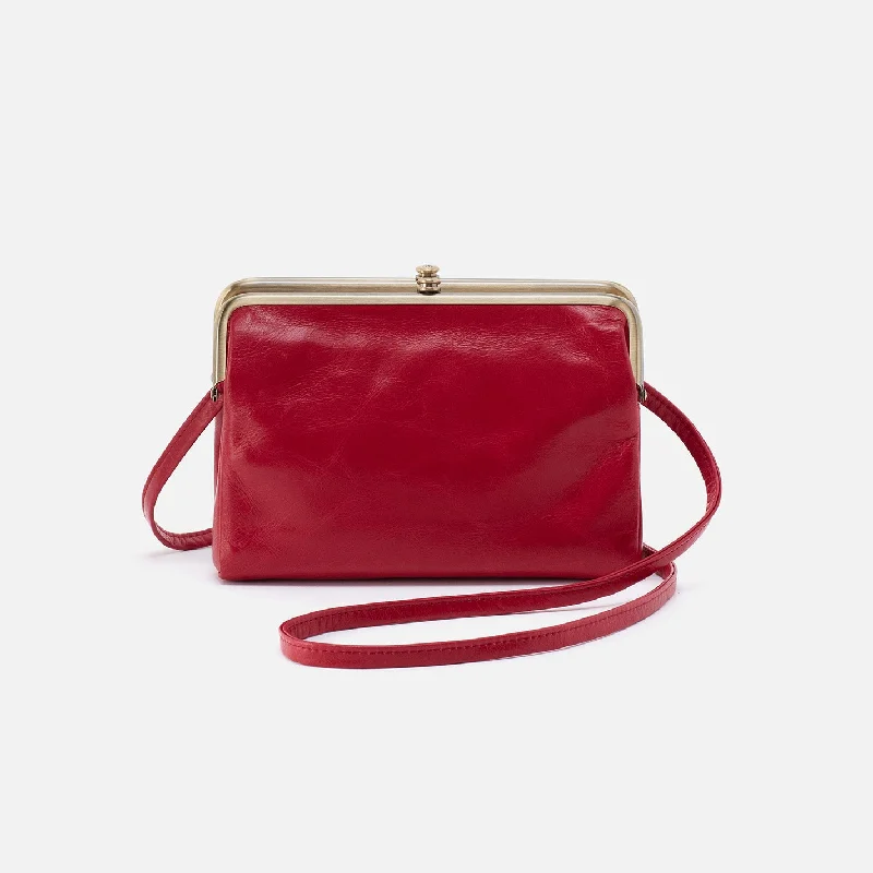 Lauren Crossbody in Polished Leather - Claret