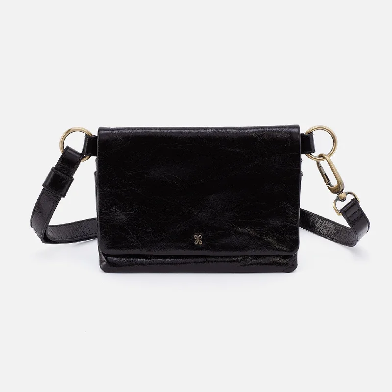 Winn Belt Bag in Polished Leather - Black