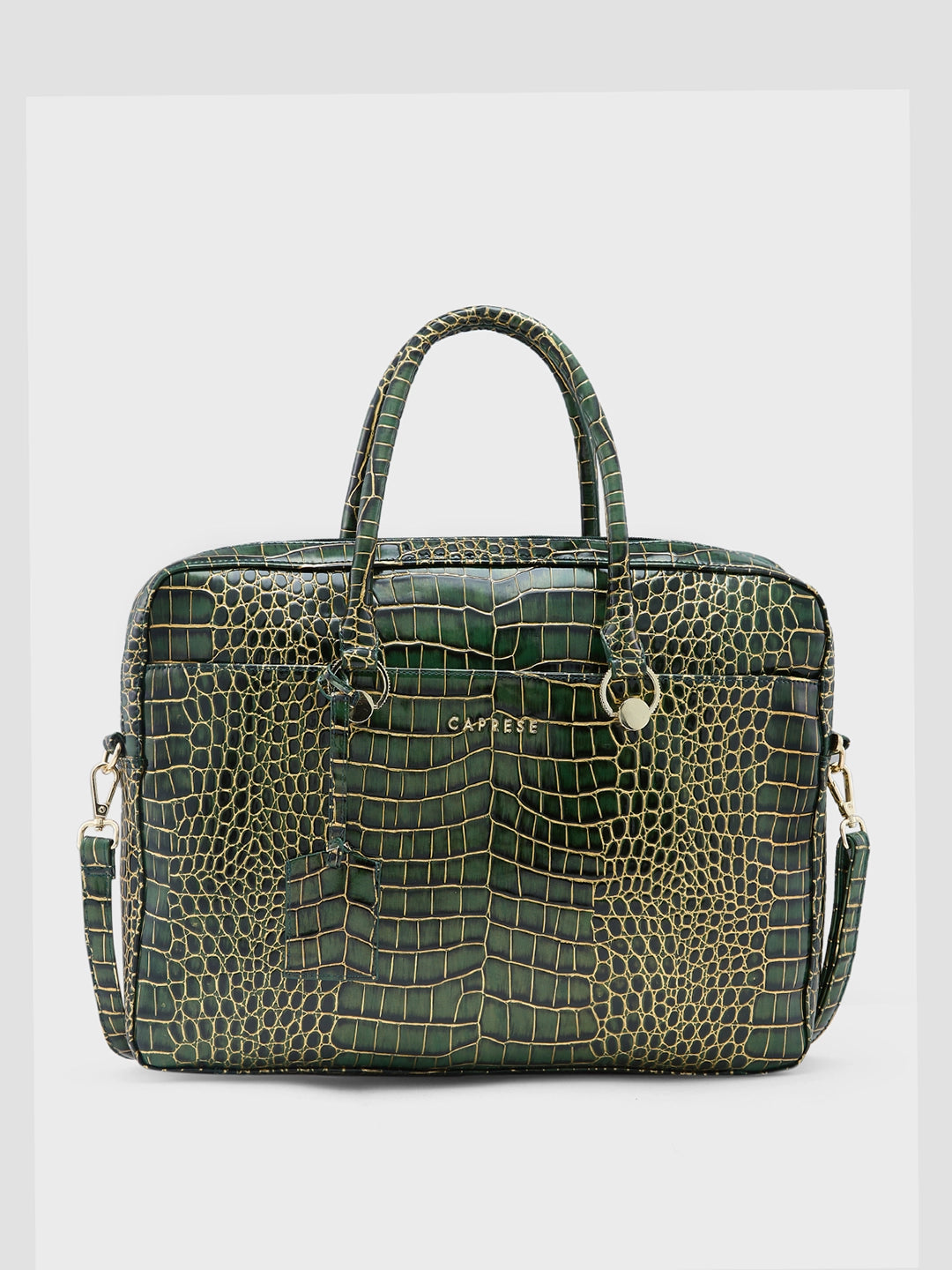 Caprese Miranda Laptop Bag Large Croco Women'S Office Bag Green