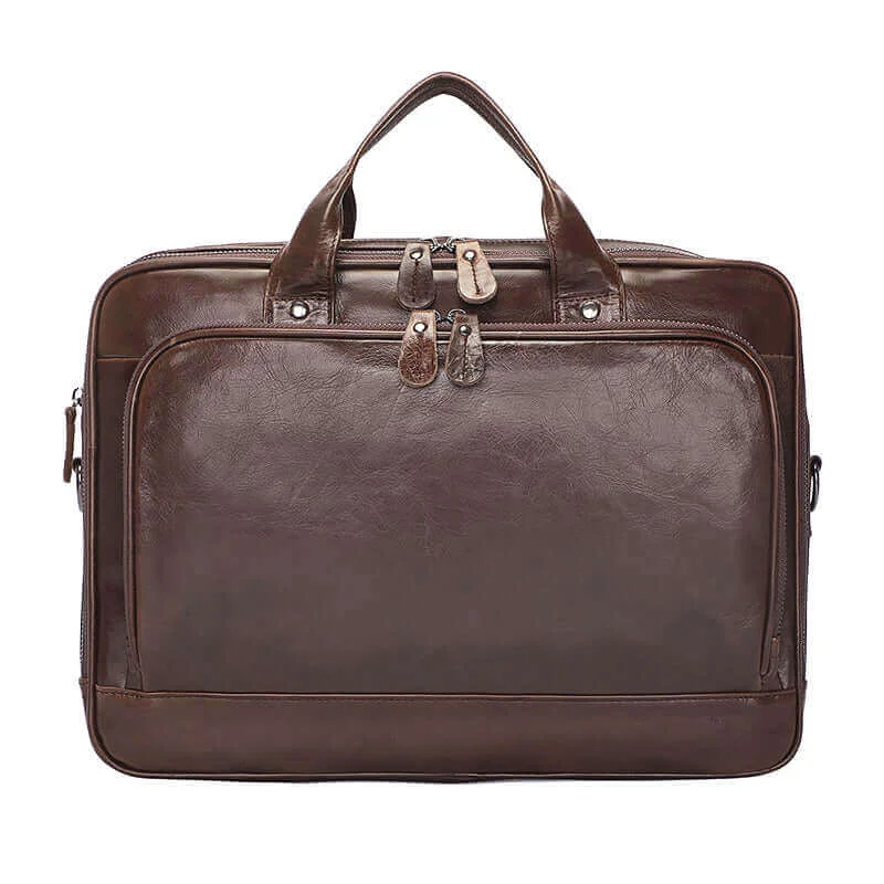 Leather Business Briefcase - Stylish Laptop Bag