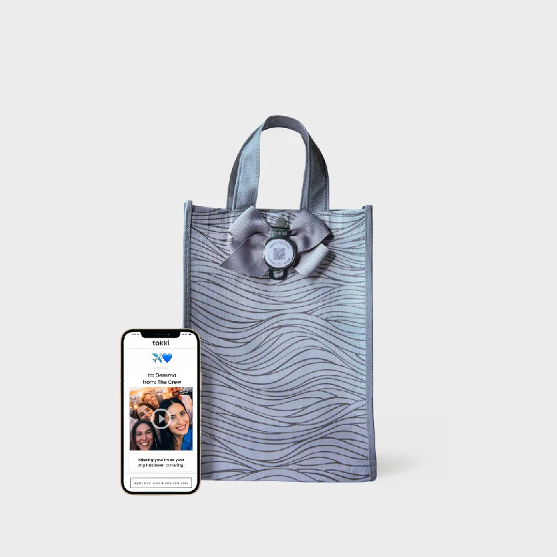 Wave | Medium | Reusable Gift Bag + QR Greeting Card